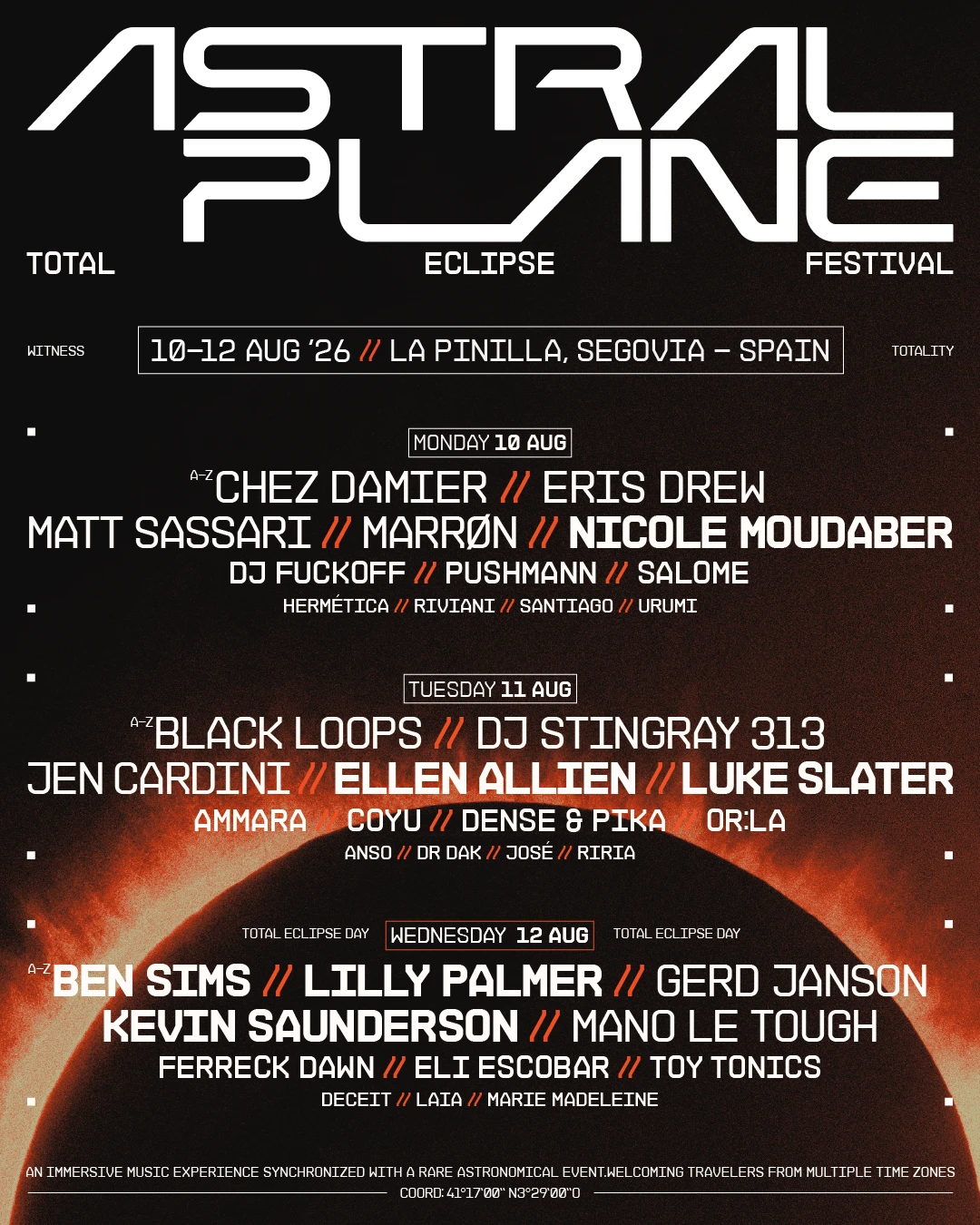 Astral Plane Full Day Schedule